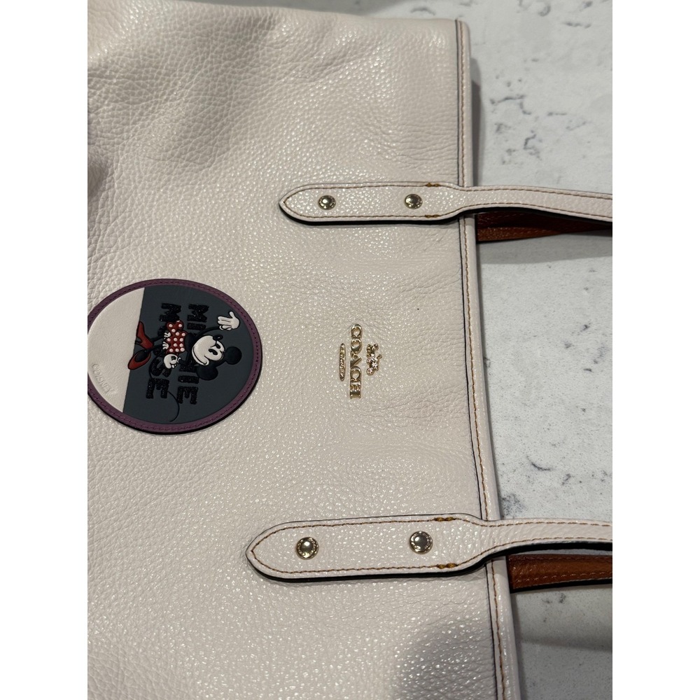 Coach x Disney Minnie Mouse White‎ Leather Tote Bag - Picture 6 of 17